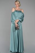 Long Turquoise Satin Evening Dress ABU1581