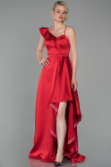 Long Red Satin Evening Dress ABU1612
