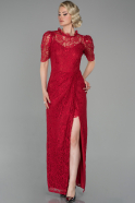 Long Red Laced Evening Dress ABU1597