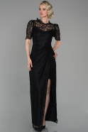 Long Black Laced Evening Dress ABU1597