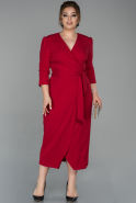 Front Short Back Long Red Plus Size Evening Dress ABO062