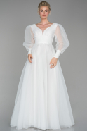 Long White Evening Dress ABU1627