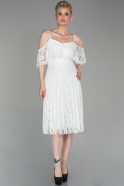 Midi White Invitation Dress ABK964