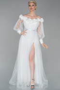 Long White Evening Dress ABU1635