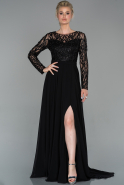 Long Black Engagement Dress ABU1020