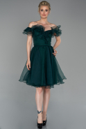 Short Emerald Green Invitation Dress ABK968