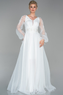 Long White Engagement Dress ABU1524