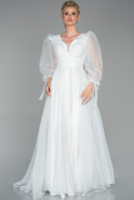Long White Evening Dress ABU1640