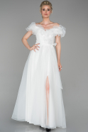 Long White Evening Dress ABU1642