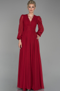 Red Long Chiffon Evening Dress ABU1651
