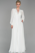 Long White Chiffon Evening Dress ABU1651
