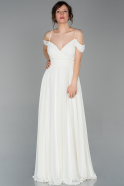 Long White Chiffon Evening Dress ABU1654