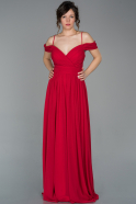 Long Red Chiffon Evening Dress ABU1654