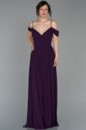 Long Dark Purple Chiffon Evening Dress ABU1654