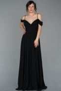 Long Black Chiffon Evening Dress ABU1654