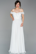 Long White Chiffon Evening Dress ABU1657