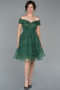 Short Emerald Green Evening Dress ABK974