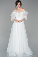 Long White Evening Dress ABU1667