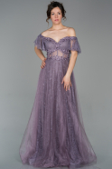 Long Lavender Dantelle Evening Dress ABU1666