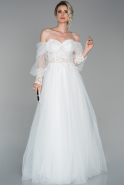 Long White Evening Dress ABU1662
