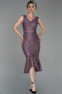 Midi Lavender Dantelle Invitation Dress ABK980
