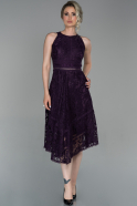 Midi Purple Dantelle Invitation Dress ABK982