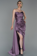 Long Lavender Satin Prom Gown ABU1680