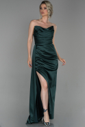Long Emerald Green Satin Prom Gown ABU1680