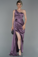 Long Lavender Satin Prom Gown ABU1681