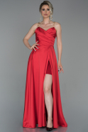 Long Red Satin Prom Gown ABU1682
