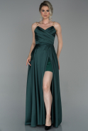 Long Emerald Green Satin Prom Gown ABU1682
