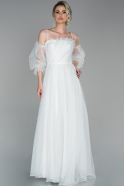 Long White Evening Dress ABU1689