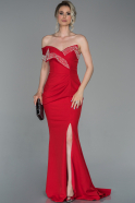 Long Red Mermaid Evening Dress ABU1692