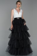 Long Black-White Evening Dress ABU1694