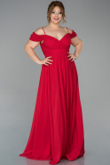 Long Red Chiffon Oversized Evening Dress ABU1660