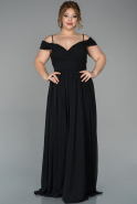 Long Black Chiffon Oversized Evening Dress ABU1660