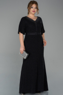 Long Black Plus Size Evening Dress ABU1700