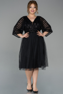 Short Black Oversized Evening Dress ABK987