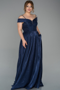 Navy Blue Long Oversized Evening Dress ABU590