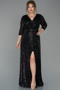 Long Black Plus Size Evening Dress ABU1699