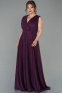 Long Plum Oversized Evening Dress ABU1762
