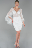 Short White Invitation Dress ABK988