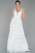 Long White Evening Dress ABU1705