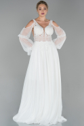 Long White Evening Dress ABU1708