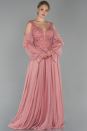 Long Rose Colored Evening Dress ABU1708