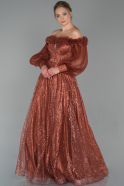 Long Light Brown Evening Dress ABU1710