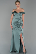 Long Turquoise Satin Evening Dress ABU1713