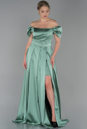 Long Turquoise Satin Evening Dress ABU1716
