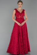 Long Red Dantelle Evening Dress ABU1722