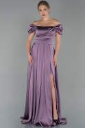 Long Lavender Satin Evening Dress ABU1716
